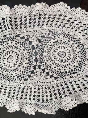 Handcrafted White Crochet Doily Table Accent set of 6!